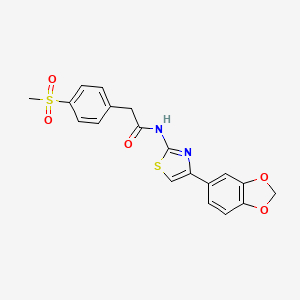 N-(4-(benzo[d][1,3]dioxol-5-yl)thiazol-2-yl)-2-(4-(methylsulfonyl)phenyl)acetamide