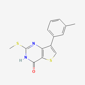 molecular formula C14H12N2OS2 B2993899 7-(3-methylphenyl)-2-(methylthio)thieno[3,2-d]pyrimidin-4(3H)-one CAS No. 1708079-64-4