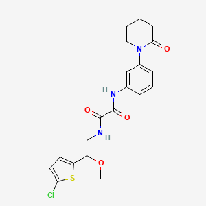 molecular formula C20H22ClN3O4S B2993902 N1-(2-(5-氯噻吩-2-基)-2-甲氧基乙基)-N2-(3-(2-氧代哌啶-1-基)苯基)草酰胺 CAS No. 2034410-52-9