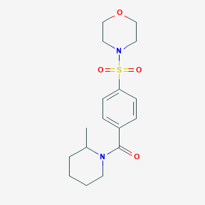 molecular formula C17H24N2O4S B2993906 2-甲基哌啶基 4-(吗啉-4-磺酰基)苯基酮 CAS No. 919062-34-3