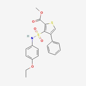 molecular formula C20H19NO5S2 B2993908 3-[(4-乙氧苯基)磺酰氨基]-4-苯硫代吩-2-甲酸甲酯 CAS No. 899724-98-2