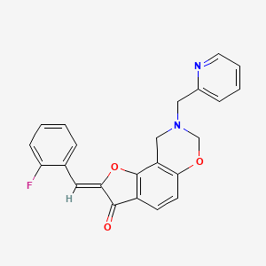 (Z)-2-(2-fluorobenzylidene)-8-(pyridin-2-ylmethyl)-8,9-dihydro-2H-benzofuro[7,6-e][1,3]oxazin-3(7H)-one