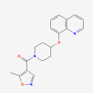 molecular formula C19H19N3O3 B2993911 (5-Methylisoxazol-4-yl)(4-(quinolin-8-yloxy)piperidin-1-yl)methanone CAS No. 1903456-46-1