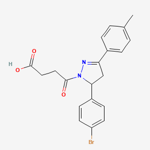 molecular formula C20H19BrN2O3 B2993914 4-(5-(4-bromophenyl)-3-(p-tolyl)-4,5-dihydro-1H-pyrazol-1-yl)-4-oxobutanoic acid CAS No. 309926-09-8