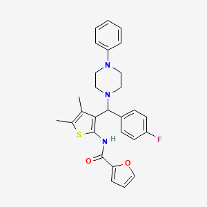 N-{3-[(4-fluorophenyl)(4-phenylpiperazin-1-yl)methyl]-4,5-dimethylthiophen-2-yl}furan-2-carboxamide