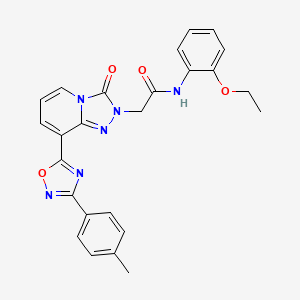 molecular formula C25H22N6O4 B2993922 5-{[3-(1,3-benzodioxol-5-yl)-1,2,4-oxadiazol-5-yl]methyl}-2-(4-bromophenyl)pyrazolo[1,5-d][1,2,4]triazin-4(5H)-one CAS No. 1251583-41-1