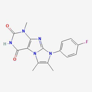 molecular formula C16H14FN5O2 B2993924 8-(4-氟苯基)-1,6,7-三甲基-1H-咪唑并[2,1-f]嘌呤-2,4(3H,8H)-二酮 CAS No. 879466-26-9