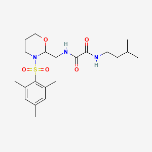 N1-isopentyl-N2-((3-(mesitylsulfonyl)-1,3-oxazinan-2-yl)methyl)oxalamide