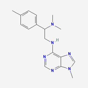 molecular formula C17H22N6 B2993928 N,N-Dimethyl-1-(4-methylphenyl)-N'-(9-methylpurin-6-yl)ethane-1,2-diamine CAS No. 2379988-41-5