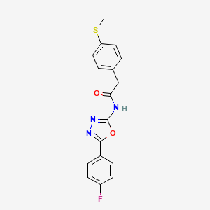 N-(5-(4-fluorophenyl)-1,3,4-oxadiazol-2-yl)-2-(4-(methylthio)phenyl)acetamide