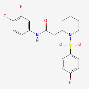 N-(3,4-difluorophenyl)-2-(1-((4-fluorophenyl)sulfonyl)piperidin-2-yl)acetamide