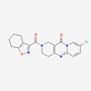 molecular formula C19H17ClN4O3 B2993935 8-chloro-2-(4,5,6,7-tetrahydrobenzo[d]isoxazole-3-carbonyl)-3,4-dihydro-1H-dipyrido[1,2-a:4',3'-d]pyrimidin-11(2H)-one CAS No. 2034413-80-2