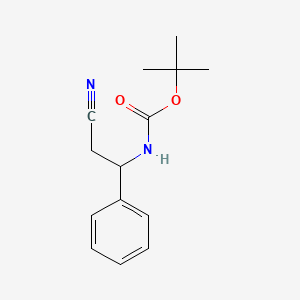 tert-butyl N-(2-cyano-1-phenylethyl)carbamate