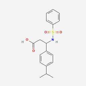 molecular formula C18H21NO4S B2993949 3-(4-异丙基苯基)-3-[(苯磺酰基)氨基]丙酸 CAS No. 861207-56-9