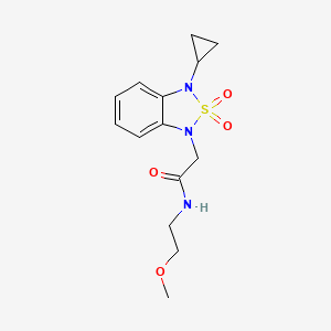 2-(3-cyclopropyl-2,2-dioxo-1,3-dihydro-2lambda6,1,3-benzothiadiazol-1-yl)-N-(2-methoxyethyl)acetamide