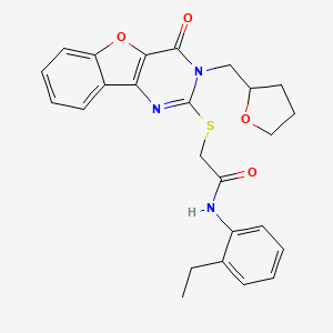 N-(2-ethylphenyl)-2-{[4-oxo-3-(tetrahydrofuran-2-ylmethyl)-3,4-dihydro[1]benzofuro[3,2-d]pyrimidin-2-yl]sulfanyl}acetamide
