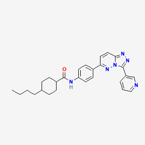 molecular formula C27H30N6O B2993958 4-丁基-N-(4-(3-(吡啶-3-基)-[1,2,4]三唑并[4,3-b]哒嗪-6-基)苯基)环己烷甲酰胺 CAS No. 953171-08-9