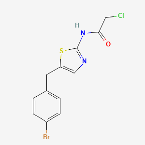 molecular formula C12H10BrClN2OS B2993961 N-(5-(4-Bromobenzyl)-1,3-thiazol-2-YL)-2-chloroacetamide CAS No. 304895-23-6