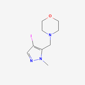 molecular formula C9H14IN3O B2993964 4-[(4-Iodo-2-methylpyrazol-3-yl)methyl]morpholine CAS No. 2092458-56-3