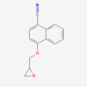 molecular formula C14H11NO2 B2993973 4-(Oxiran-2-ylmethoxy)naphthalene-1-carbonitrile CAS No. 2411255-29-1
