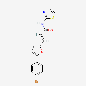 molecular formula C16H11BrN2O2S B2993974 (E)-3-(5-(4-bromophenyl)furan-2-yl)-N-(thiazol-2-yl)acrylamide CAS No. 433306-83-3
