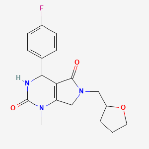 4-(4-fluorophenyl)-1-methyl-6-((tetrahydrofuran-2-yl)methyl)-3,4,6,7-tetrahydro-1H-pyrrolo[3,4-d]pyrimidine-2,5-dione