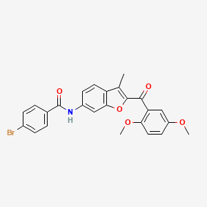 molecular formula C25H20BrNO5 B2994008 4-溴-N-[2-(2,5-二甲氧基苯甲酰)-3-甲基-1-苯并呋喃-6-基]苯甲酰胺 CAS No. 929444-45-1