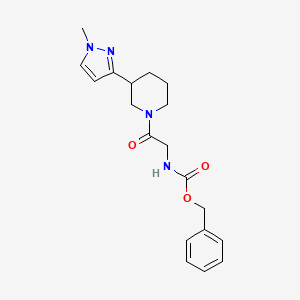 molecular formula C19H24N4O3 B2994011 benzyl (2-(3-(1-methyl-1H-pyrazol-3-yl)piperidin-1-yl)-2-oxoethyl)carbamate CAS No. 2034304-66-8