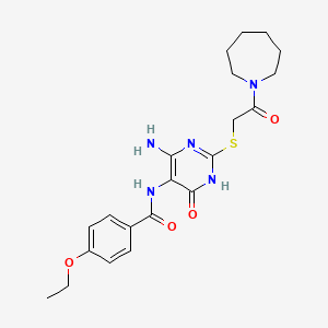 N-(4-amino-2-((2-(azepan-1-yl)-2-oxoethyl)thio)-6-oxo-1,6-dihydropyrimidin-5-yl)-4-ethoxybenzamide