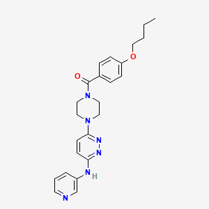molecular formula C24H28N6O2 B2994021 (4-Butoxyphenyl)(4-(6-(pyridin-3-ylamino)pyridazin-3-yl)piperazin-1-yl)methanone CAS No. 1021115-22-9