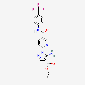 ethyl 5-amino-1-[5-({[4-(trifluoromethyl)phenyl]amino}carbonyl)pyridin-2-yl]-1H-pyrazole-4-carboxylate
