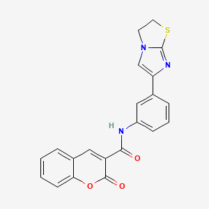 N-(3-(2,3-dihydroimidazo[2,1-b]thiazol-6-yl)phenyl)-2-oxo-2H-chromene-3-carboxamide