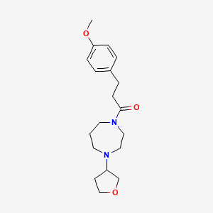 3-(4-Methoxyphenyl)-1-(4-(tetrahydrofuran-3-yl)-1,4-diazepan-1-yl)propan-1-one