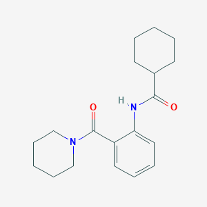 molecular formula C19H26N2O2 B299404 N-[2-(1-piperidinylcarbonyl)phenyl]cyclohexanecarboxamide 