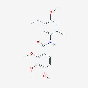molecular formula C21H27NO5 B299405 N-(5-isopropyl-4-methoxy-2-methylphenyl)-2,3,4-trimethoxybenzamide 
