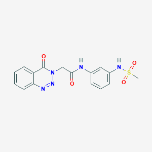 molecular formula C16H15N5O4S B2994055 N-(3-(甲基磺酰胺基)苯基)-2-(4-氧代苯并[d][1,2,3]三嗪-3(4H)-基)乙酰胺 CAS No. 1207009-86-6