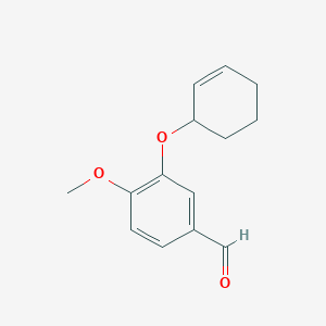 molecular formula C14H16O3 B2994060 3-(2-Cyclohexenyloxy)-4-methoxybenzenecarbaldehyde CAS No. 176756-92-6