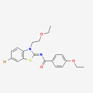 N-[6-bromo-3-(2-ethoxyethyl)-1,3-benzothiazol-2-ylidene]-4-ethoxybenzamide