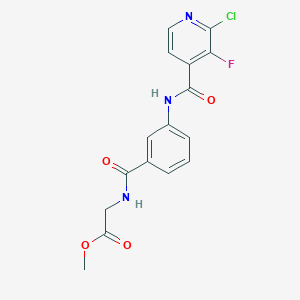 molecular formula C16H13ClFN3O4 B2994077 Methyl 2-{[3-(2-chloro-3-fluoropyridine-4-amido)phenyl]formamido}acetate CAS No. 1445608-15-0