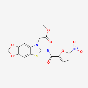 (Z)-methyl 2-(6-((5-nitrofuran-2-carbonyl)imino)-[1,3]dioxolo[4',5':4,5]benzo[1,2-d]thiazol-7(6H)-yl)acetate