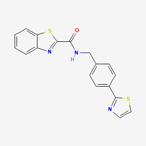 molecular formula C18H13N3OS2 B2994084 N-(4-(thiazol-2-yl)benzyl)benzo[d]thiazole-2-carboxamide CAS No. 1421494-49-6