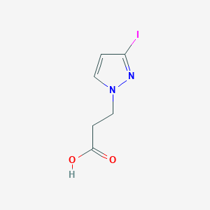molecular formula C6H7IN2O2 B2994101 3-(3-碘-1H-吡唑-1-基)丙酸 CAS No. 1503882-82-3