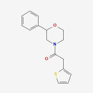 molecular formula C16H17NO2S B2994111 1-(2-Phenylmorpholino)-2-(thiophen-2-yl)ethanone CAS No. 953946-34-4