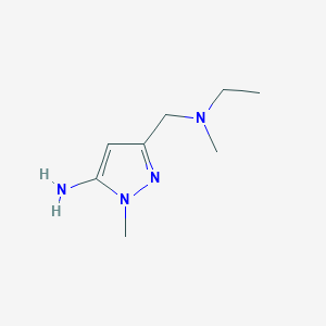 molecular formula C8H16N4 B2994113 5-[[Ethyl(methyl)amino]methyl]-2-methylpyrazol-3-amine CAS No. 1224888-37-2