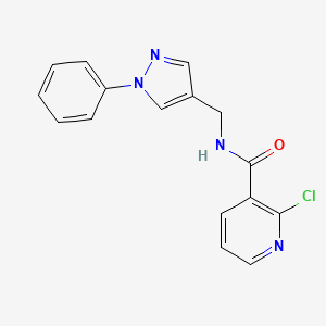 2-chloro-N-[(1-phenyl-1H-pyrazol-4-yl)methyl]pyridine-3-carboxamide