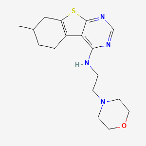 molecular formula C17H24N4OS B2994116 7-methyl-N-(2-morpholin-4-ylethyl)-5,6,7,8-tetrahydro-[1]benzothiolo[2,3-d]pyrimidin-4-amine CAS No. 433974-19-7