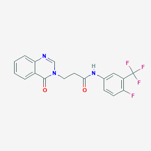 molecular formula C18H13F4N3O2 B299412 N-[4-fluoro-3-(trifluoromethyl)phenyl]-3-(4-oxoquinazolin-3(4H)-yl)propanamide 