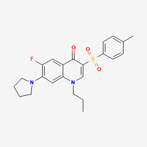 molecular formula C23H25FN2O3S B2994127 6-氟-1-丙基-7-(吡咯烷-1-基)-3-甲苯磺酰基喹啉-4(1H)-酮 CAS No. 892762-98-0