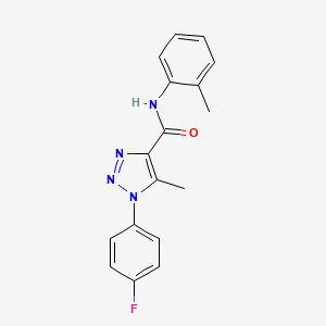 molecular formula C17H15FN4O B2994135 1-(4-fluorophenyl)-5-methyl-N-(2-methylphenyl)triazole-4-carboxamide CAS No. 892291-15-5