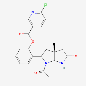2-[(3aR)-1-acetyl-3a-methyl-5-oxooctahydropyrrolo[2,3-b]pyrrol-2-yl]phenyl 6-chloronicotinate